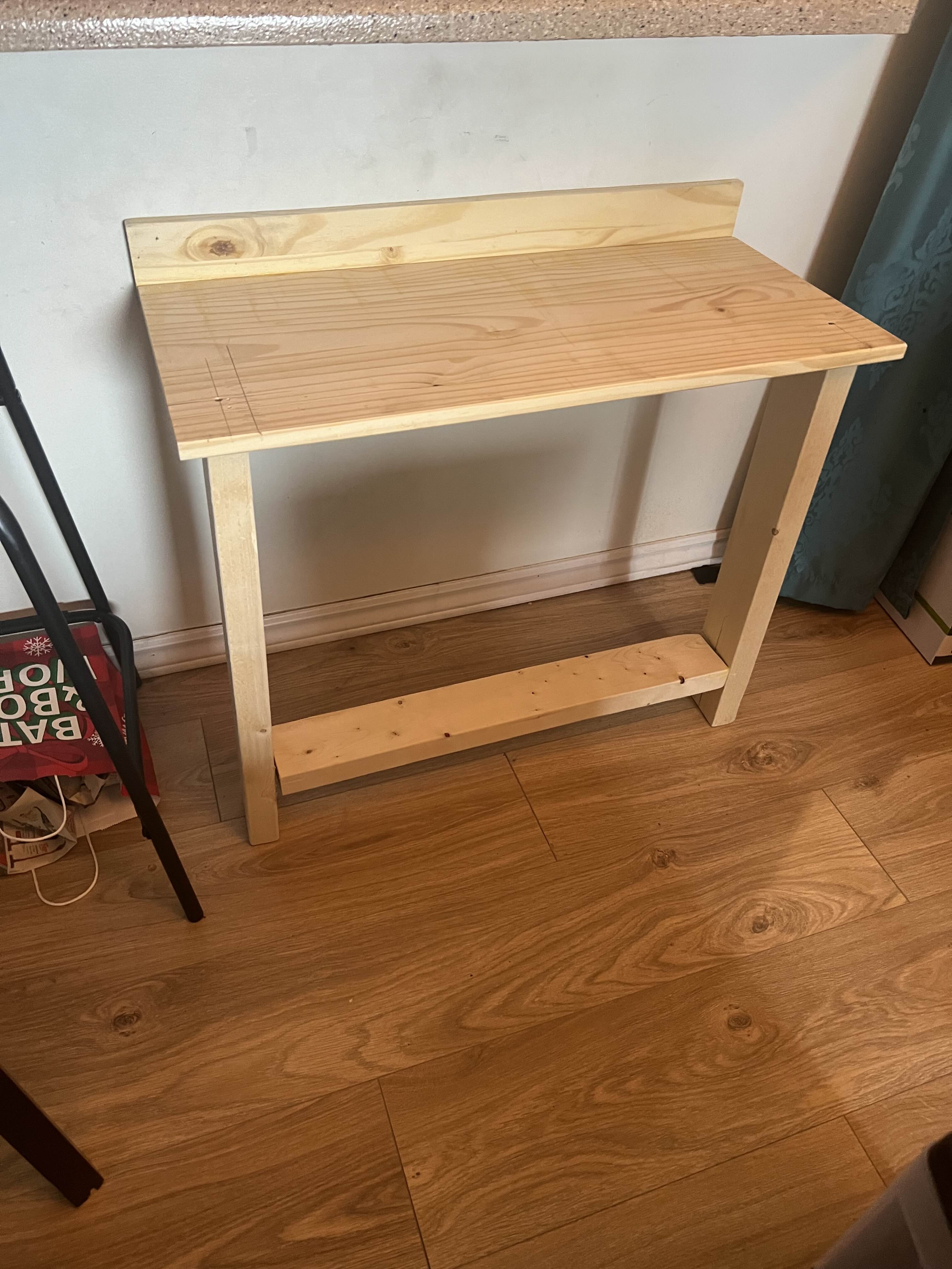table made and leaning agains the wall